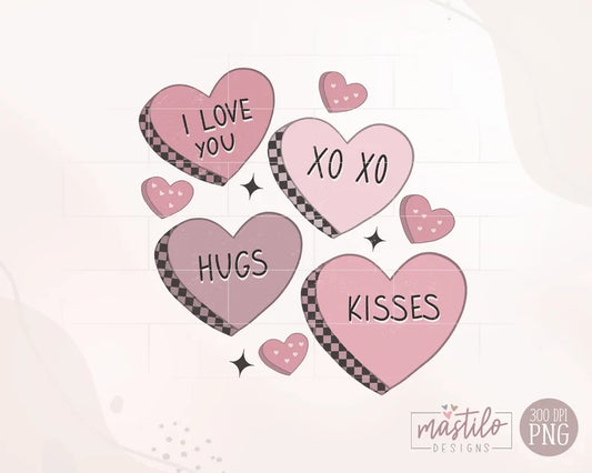 Conversation Hearts PNG, Valentines Png Designs, Boho Png