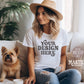 T-shirt Mockup with Dog, Dog Shirt Mockup, White Bella Canvas 3001 T-shirt Mock