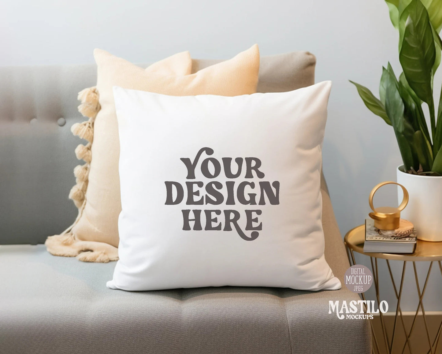 Boho Throw Pillow Mockup, Styled Pillow Mockup, Pillow Mockup