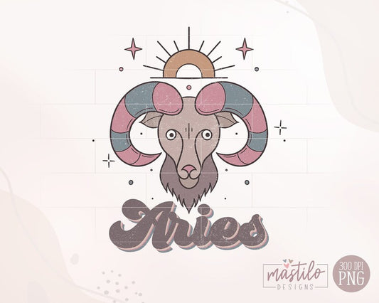 Aries Zodiac, Retro Sublimations, Celestial Png, Zodiac Sign Png