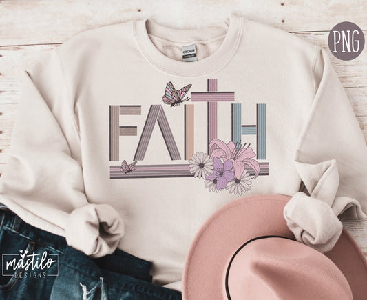 Faith Png, Christian Retro Png, Faith DTF PNG Files For Sublimation