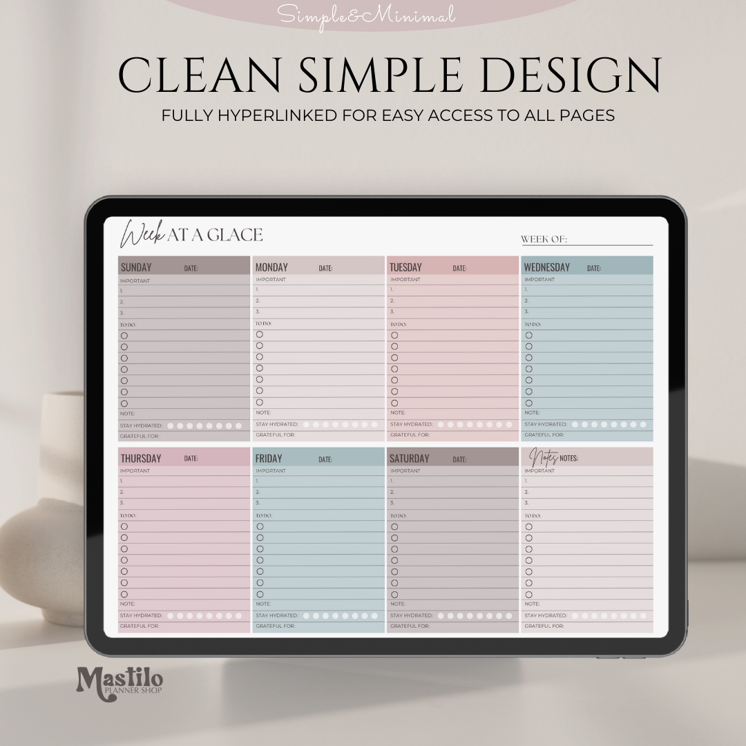 PLR Weekly Planner Page, Simple Minimalist Planner || Commercial Use