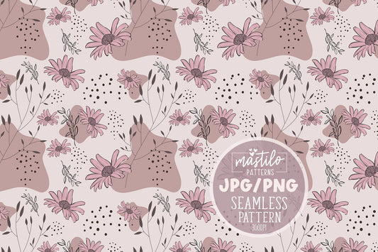 Boho Floral Pattern Design, Boho Seamless Repeat Pattern