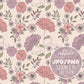 Boho Flowers Seamless Pattern Design, Fabric Pattern Design