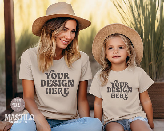 Mom Baby Shirt Mock up, Boho T-shirt mockup, Girl mom mockups