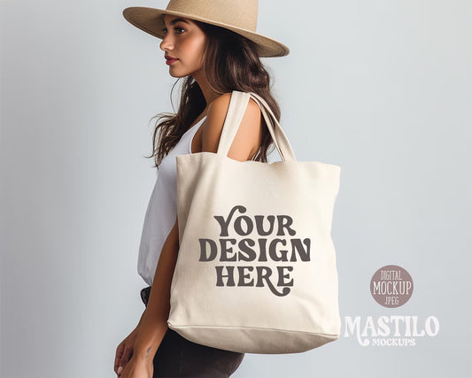 Summer Tote Bag Aesthetic, Tote Bag Mockup, Canvas Tote Bag Mockup