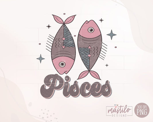 Pisces Zodiac, Retro Sublimations, Celestial Png, Zodiac Sign Png