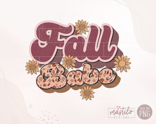 Fall Babe Png, Retro Fall Sublimation Designs, Retro Fall Png