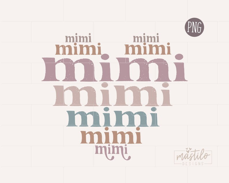 Mimi PNG, Mimi Sublimation PNG, Stacked Mimi sublimation PNG