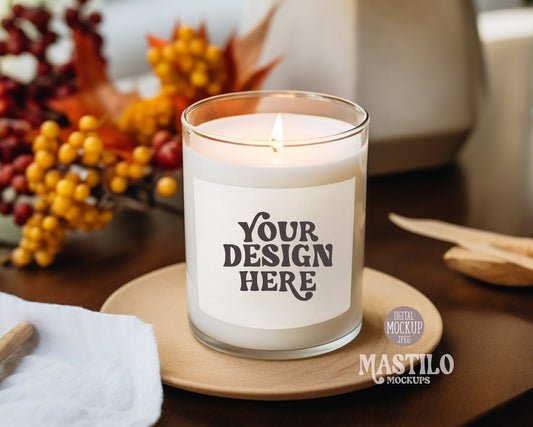 Fall Mockup Candle, Boho Candle Mockup, Lifestyle Candle Mockup POD Candle