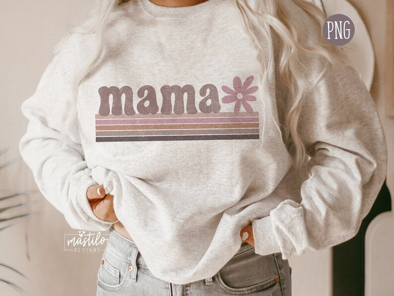 Retro Mama PNG, Retro Mama sublimation Design, Vintage Mama Graphic