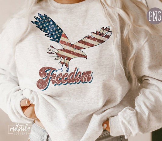 Freedom PNG, Retro America PNG, 4th Of July PNG, American Eagle Png