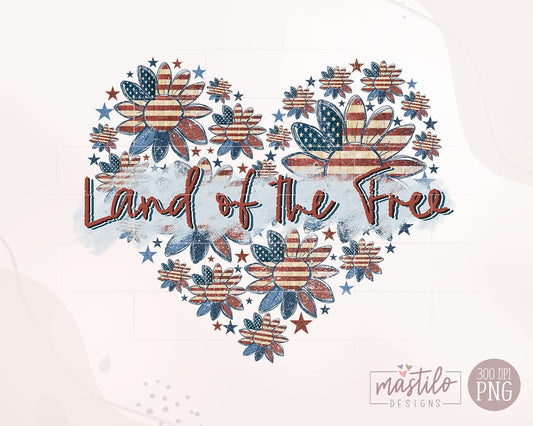 Land Of the Free Png, Patriotic Sublimation Png, USA Sublimation Design