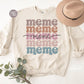 Meme Boho Distressed Stacked png, Sublimation designs