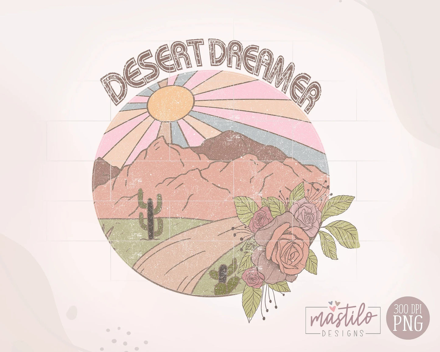 Retro Desert Png, Desert Sublimation Design, Desert Dreamer Png