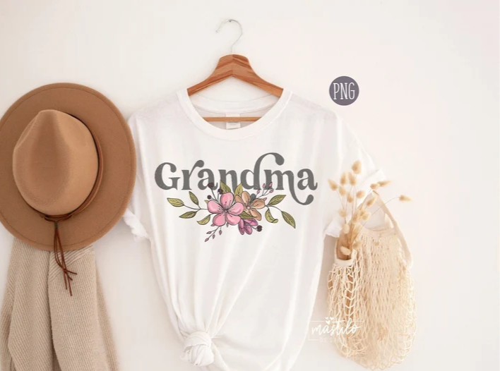 Grandma Png, Floral Grandma PNG, Floral Sublimation Design