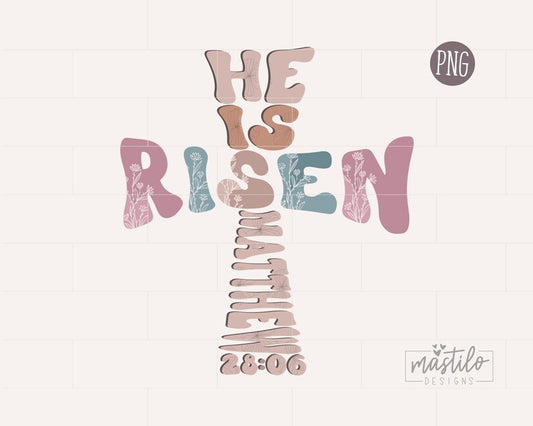 He Is Risen Cross PNG