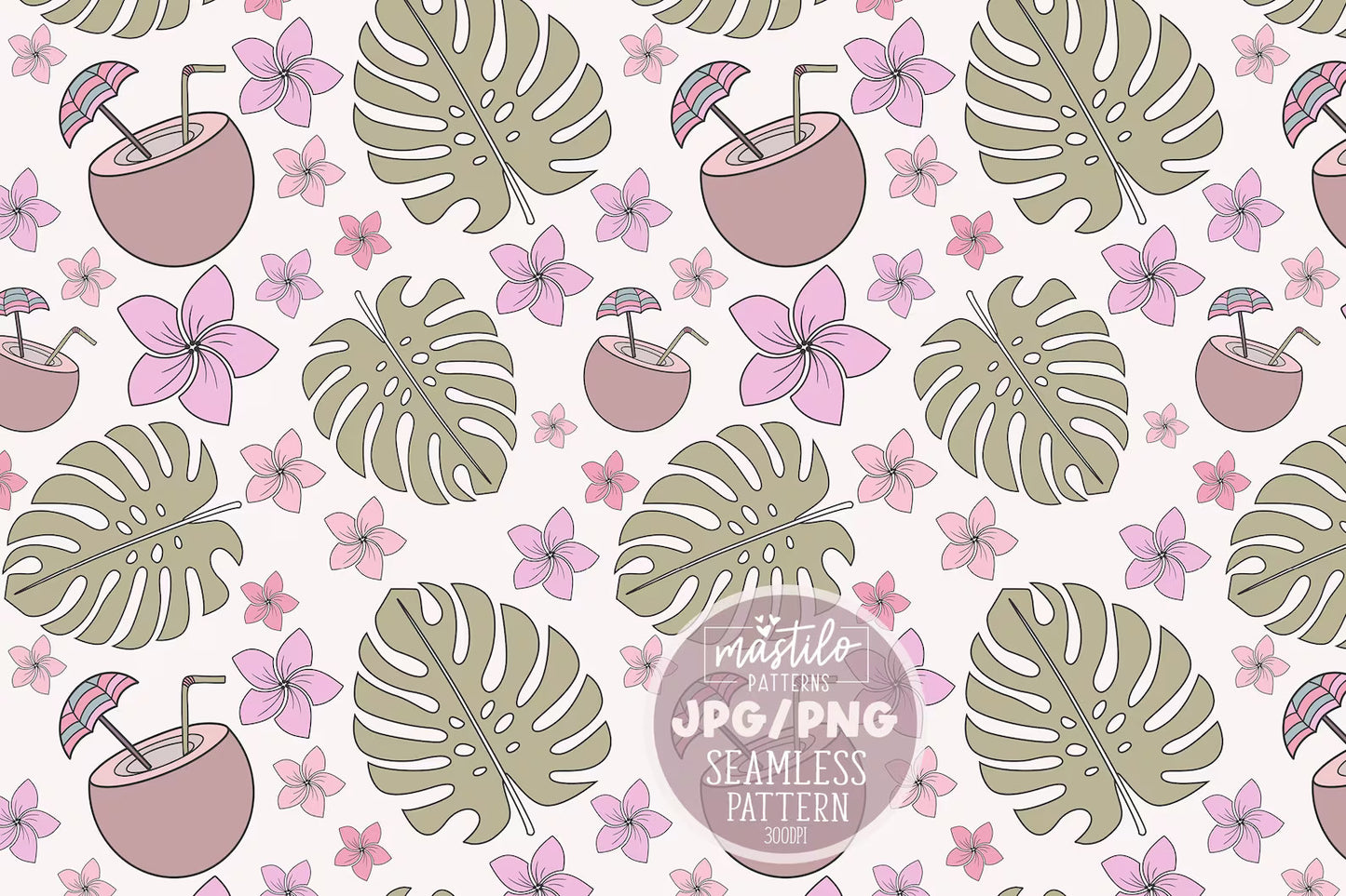 Summer Seamless Pattern, Groovy Retro Seamless Pattern, Main File and Coordinate