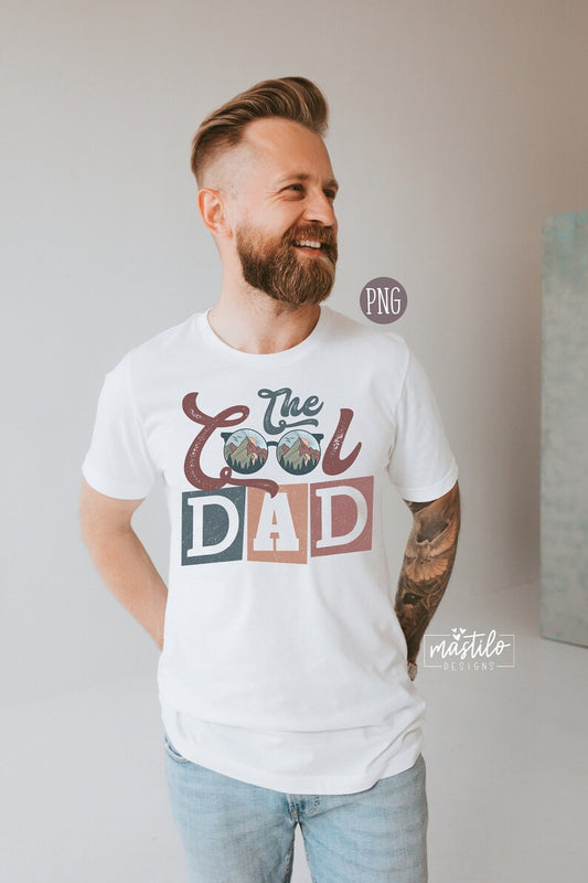 The Cool Dad Png, retro dad png, trendy Sublimation