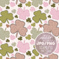 St. Patrick's Day Seamless Pattern, Lucky shamrock seamless file Clover seamless