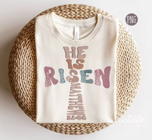 He Is Risen Cross PNG