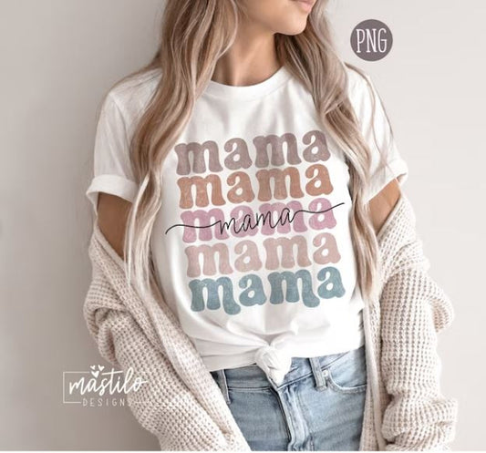 Mama Boho Distressed Stacked png, Sublimation designs