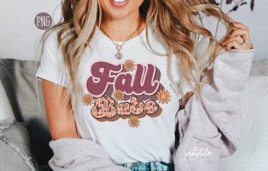 Fall Babe Png, Retro Fall Sublimation Designs, Retro Fall Png