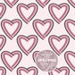 Retro Hearts Seamless Pattern, Groovy Valentine Hearts repeat pattern