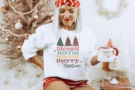 Blessed Joyful Png, Christmas Sublimation Designs