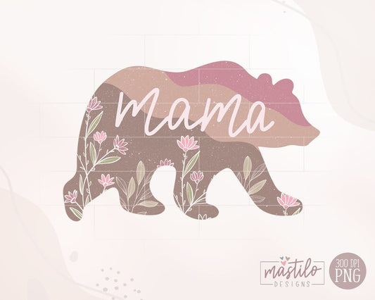 Mama Bear Png, Boho Sublimation Design, Boho Png, Mom Life