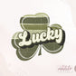 Lucky St Patrick's Day Retro Png, Retro Clover Png, St Patrick's Sublimation