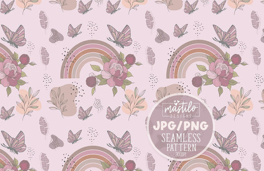 Retro Rainbow Seamless Pattern Design, Retro Fabric Pattern Design