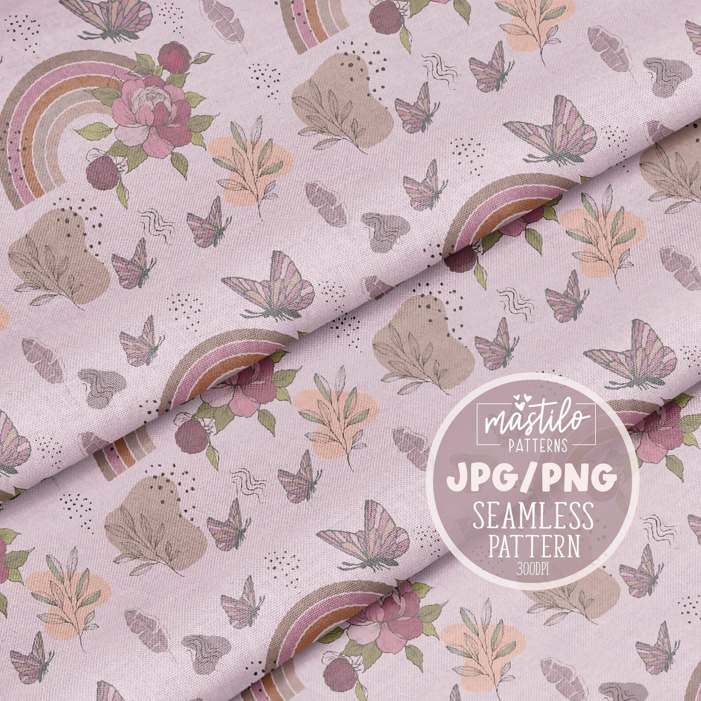 Retro Rainbow Seamless Pattern Design, Retro Fabric Pattern Design