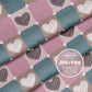 Checker Seamless Pattern with Hearts, Multi Color Checker Seamless Repeat