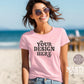 Pink Bella Canvas 3001 Tshirt Model Mockup, Beach Lifestyle Mockup