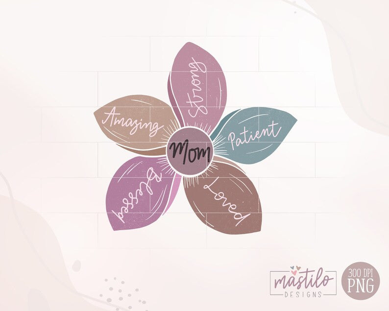 Mama Flower png, Mother's Day Png, Daisy, Mama Sublimation designs