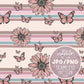 Retro Flowers and Butterflies Seamless Pattern, Retro Fabric Pattern Design