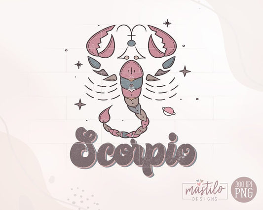 Scorpio Zodiac, Retro Sublimations, Celestial Png, Zodiac Sign Png