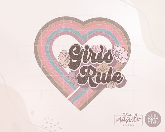 Girls Rule Sublimation Designs, Girl Power Png, Girl Power PNG