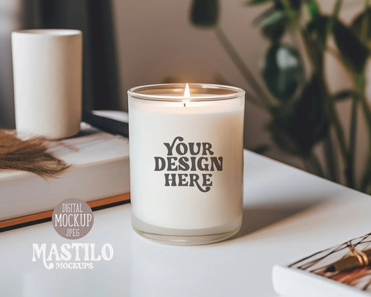 Soy Candle Styled Mockup, Jar Candle Mockup, Mockup Candle, Boho