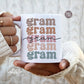 Gram Boho Distressed Stacked png, Sublimation designs