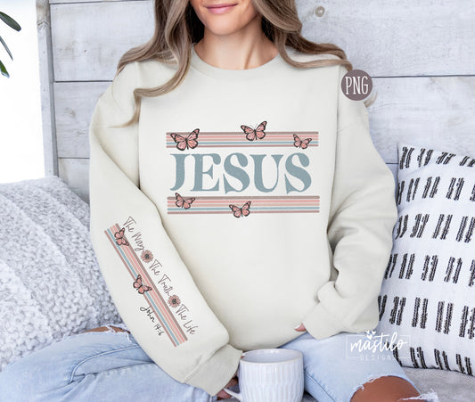 Jesus Png, Sleeve shirt design Png, Retro Jesus Png, God Sublimation Designs