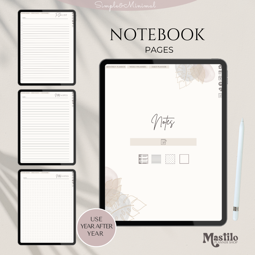 PLR Digital Planner Template, Hyperlinked PLR, Commercial Use Planner