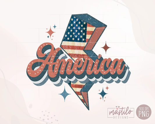 Retro America Png, Patriotic Sublimation Png, America Sublimation Design