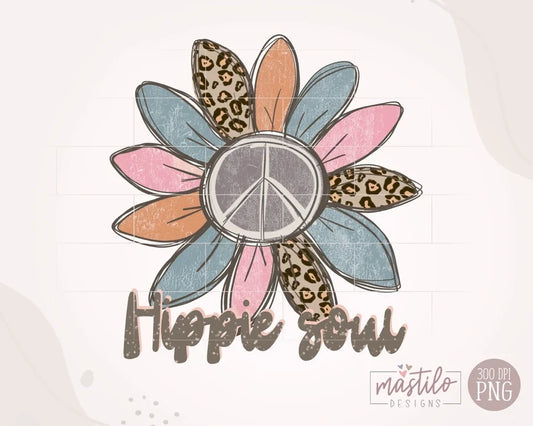 Sunflower PNG, Hippie Soul Png, Hippie Boho Sublimation PNG