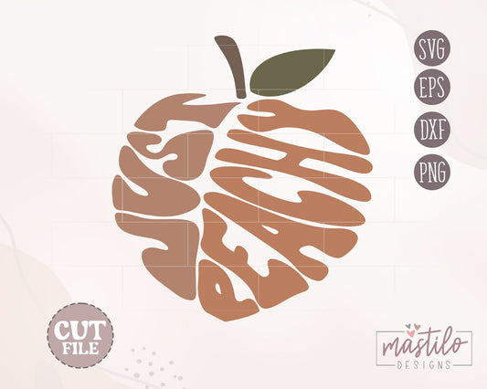 Just Peachy svg, Just Peachy Cut file, Cricut Designs, Groovy Design