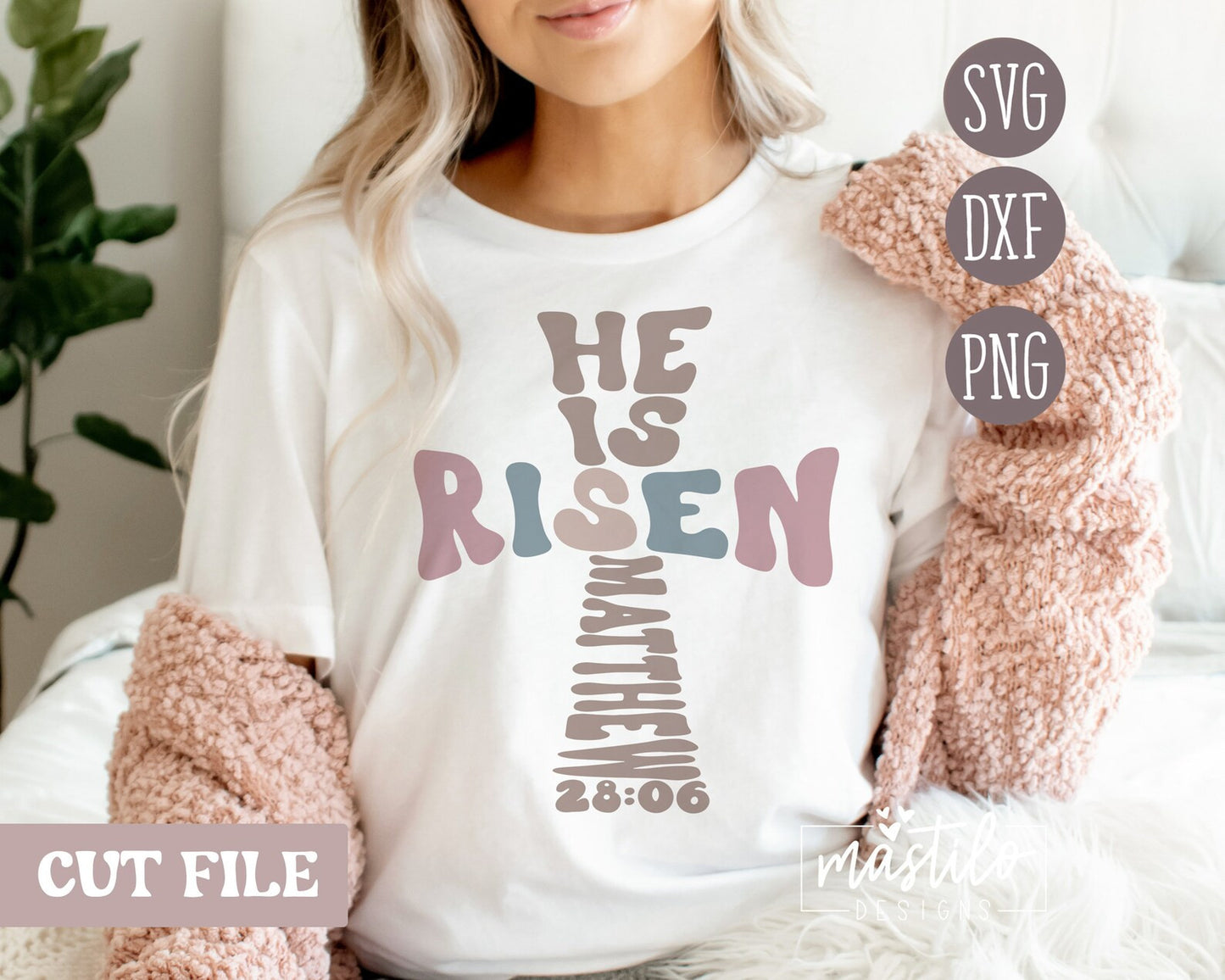 He Is Risen SVG, Cross Svg, Easter Svg, Christian Svg Cut File, Christian SVG