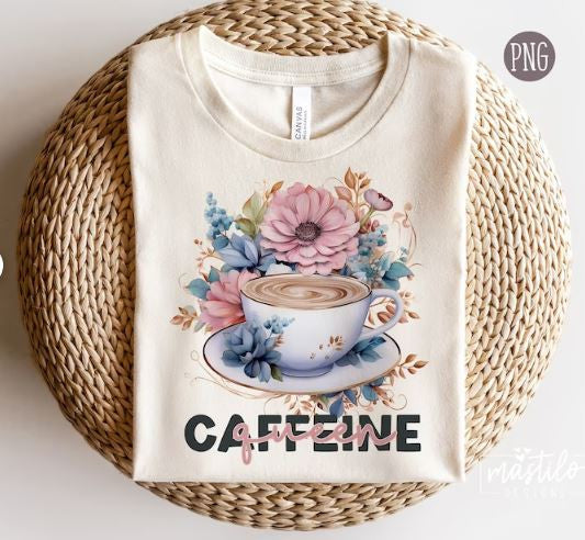 Caffeine Queen Png, Coffee Lover Png, Coffee Png, Coffee Sublimation Designs