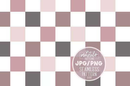 Checker Seamless Pattern Nudes, Neutral Multi Color Checker