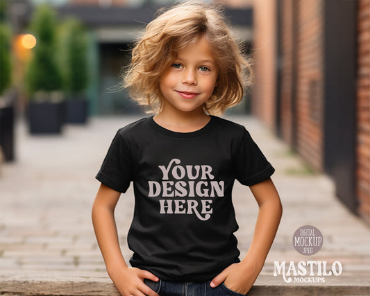 Bella Canvas 3001T Mockup Black, Bella Canvas Toddler Tee Mockup